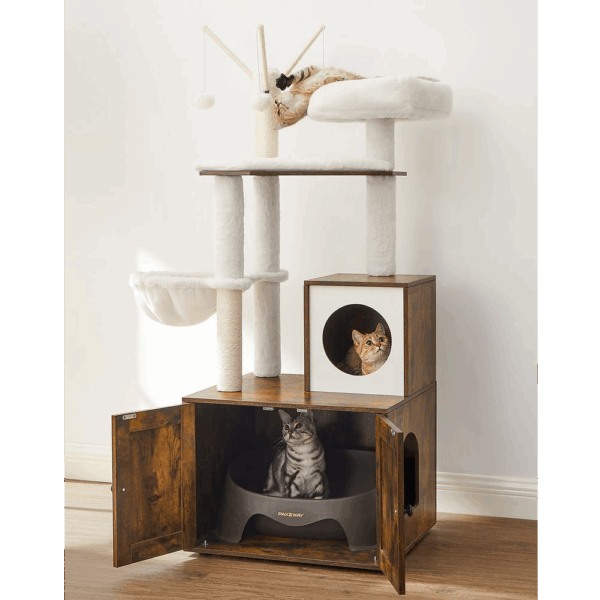 Kradsetræ i vintagedesign med skab - Image 2